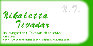 nikoletta tivadar business card